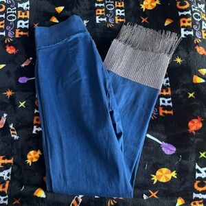 Rehab Lab Blue Denim Rhinestone Sparkly Tassle Pants